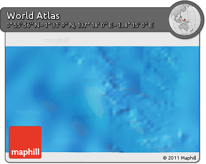 Physical 3D Map of the Area around 1° 13' 33" N, 137° 46' 30" E