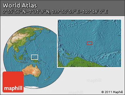 Satellite Location Map of the Area around 1° 13' 33" N, 140° 19' 29" E
