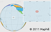 Political Location Map of the area around 1° 13' 33" N, 140° 10' 30" W