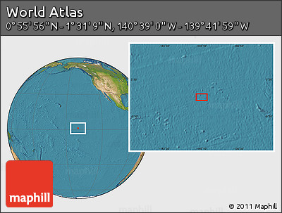 Satellite Location Map of the Area around 1° 13' 33" N, 140° 10' 30" W