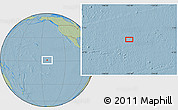 Savanna Style Location Map of the area around 1° 13' 33" N, 142° 43' 29" W, hill shading