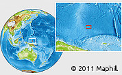 Physical Location Map of the area around 1° 13' 33" N, 143° 43' 29" E