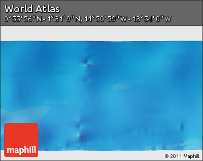 Physical 3D Map of the Area around 1° 13' 33" N, 14° 22' 30" W