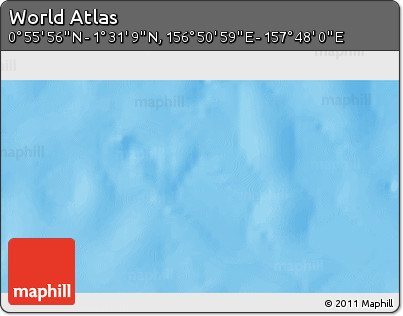 Shaded Relief 3D Map of the Area around 1° 13' 33" N, 157° 19' 29" E