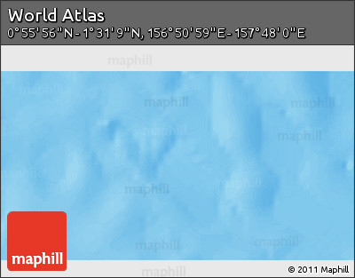 Shaded Relief 3D Map of the Area around 1° 13' 33" N, 157° 19' 29" E