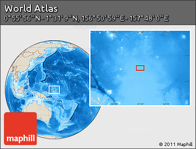 Shaded Relief Location Map of the Area around 1° 13' 33" N, 157° 19' 29" E