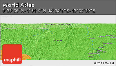 Political Panoramic Map of the Area around 1° 13' 33" N, 15° 22' 30" E