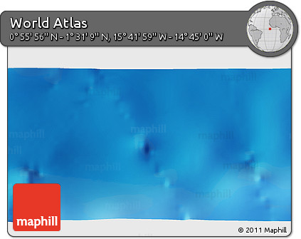 Physical 3D Map of the Area around 1° 13' 33" N, 15° 13' 29" W