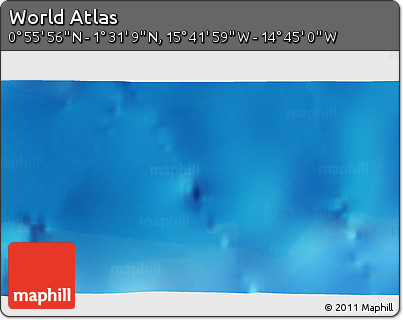 Physical 3D Map of the Area around 1° 13' 33" N, 15° 13' 29" W