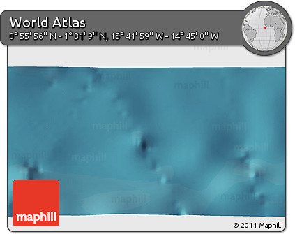 Satellite 3D Map of the Area around 1° 13' 33" N, 15° 13' 29" W