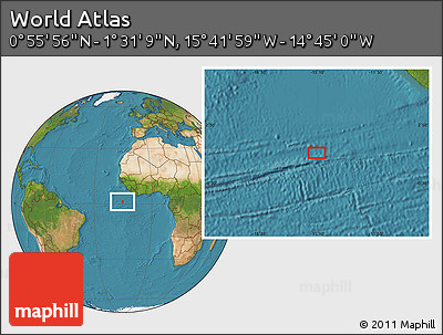 Satellite Location Map of the Area around 1° 13' 33" N, 15° 13' 29" W