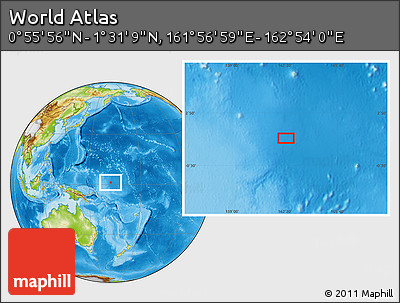 Physical Location Map of the Area around 1° 13' 33" N, 162° 25' 30" E