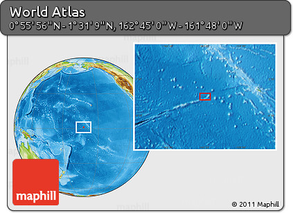 Physical Location Map of the Area around 1° 13' 33" N, 162° 16' 30" W