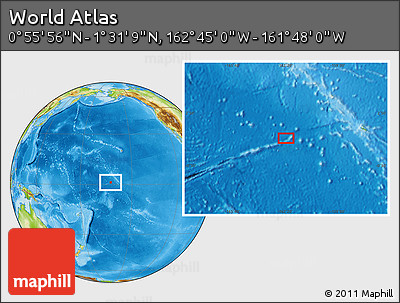 Physical Location Map of the Area around 1° 13' 33" N, 162° 16' 30" W