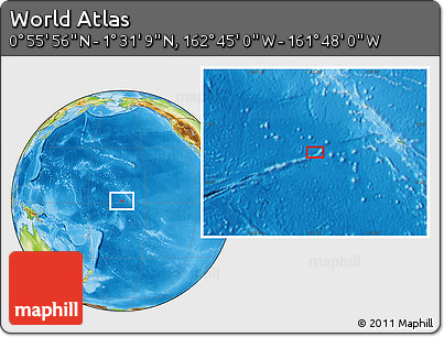 Physical Location Map of the Area around 1° 13' 33" N, 162° 16' 30" W
