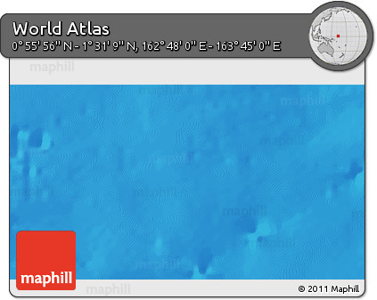 Shaded Relief 3D Map of the Area around 1° 13' 33" N, 163° 16' 30" E