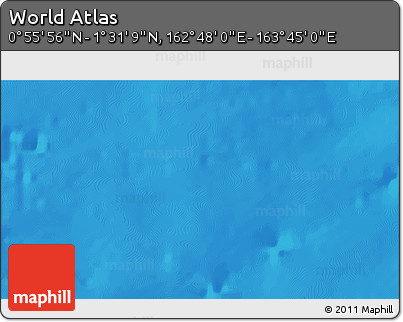 Shaded Relief 3D Map of the Area around 1° 13' 33" N, 163° 16' 30" E