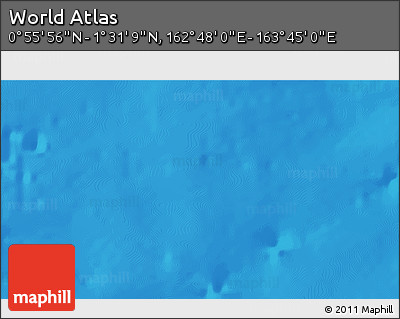 Shaded Relief 3D Map of the Area around 1° 13' 33" N, 163° 16' 30" E