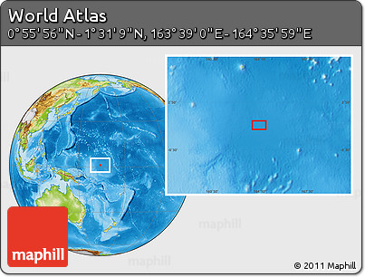 Physical Location Map of the Area around 1° 13' 33" N, 164° 7' 30" E