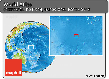 Physical Location Map of the Area around 1° 13' 33" N, 164° 58' 29" E