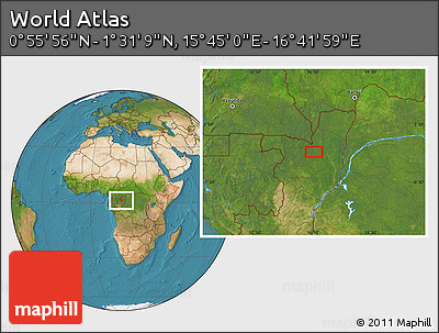 Satellite Location Map of the Area around 1° 13' 33" N, 16° 13' 30" E