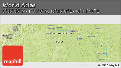 Physical Panoramic Map of the Area around 1° 13' 33" N, 16° 13' 30" E