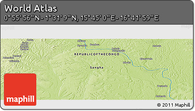 Physical Panoramic Map of the Area around 1° 13' 33" N, 16° 13' 30" E