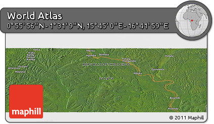 Satellite Panoramic Map of the Area around 1° 13' 33" N, 16° 13' 30" E