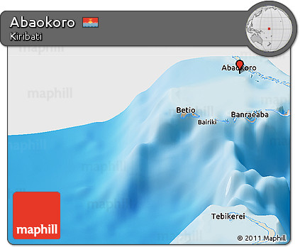 Shaded Relief Panoramic Map of Abaokoro