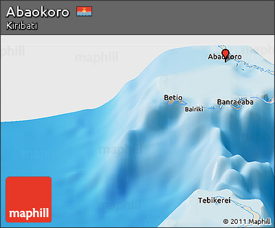 Shaded Relief Panoramic Map of Abaokoro