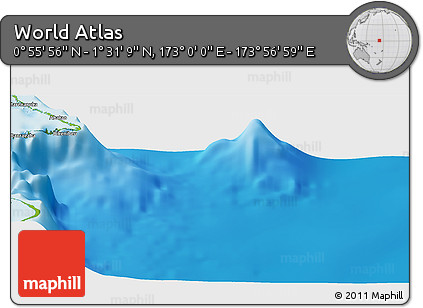 Physical Panoramic Map of the Area around 1° 13' 33" N, 173° 28' 29" E