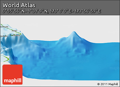 Physical Panoramic Map of the Area around 1° 13' 33" N, 173° 28' 29" E