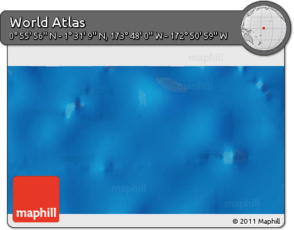 Physical 3D Map of the Area around 1° 13' 33" N, 173° 19' 29" W
