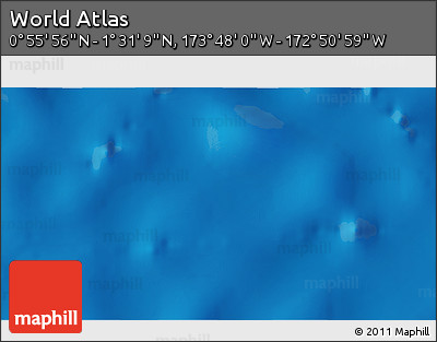 Physical 3D Map of the Area around 1° 13' 33" N, 173° 19' 29" W