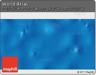 Physical 3D Map of the Area around 1° 13' 33" N, 173° 19' 29" W