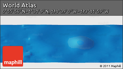 Physical Panoramic Map of the Area around 1° 13' 33" N, 174° 10' 30" W