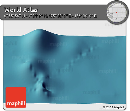 Satellite 3D Map of the Area around 1° 13' 33" N, 176° 1' 30" E