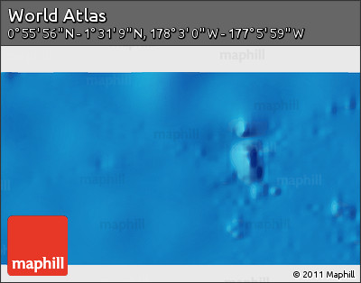 Physical 3D Map of the Area around 1° 13' 33" N, 177° 34' 29" W
