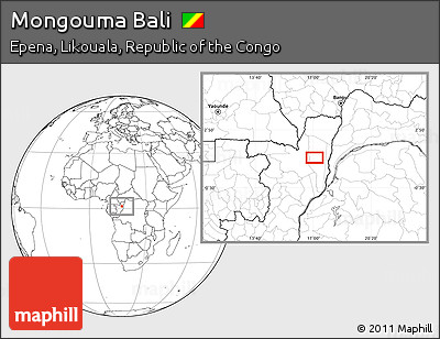 Blank Location Map of Mongouma Bali