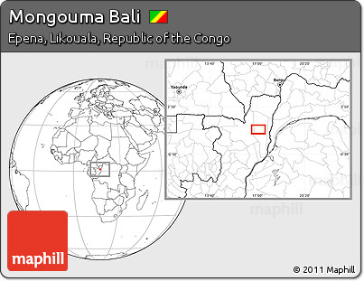 Blank Location Map of Mongouma Bali