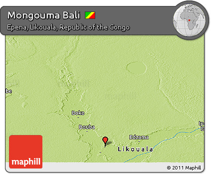 Physical Panoramic Map of Mongouma Bali
