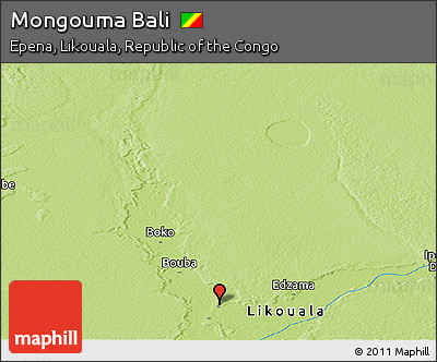 Physical Panoramic Map of Mongouma Bali