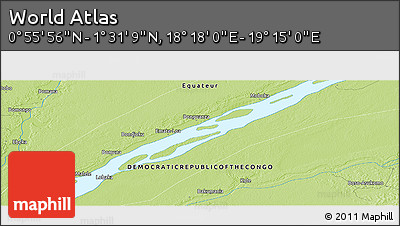 Physical Panoramic Map of the Area around 1° 13' 33" N, 18° 46' 29" E