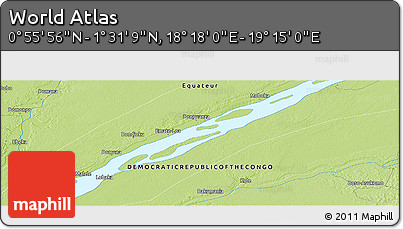 Physical Panoramic Map of the Area around 1° 13' 33" N, 18° 46' 29" E