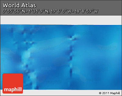 Physical 3D Map of the Area around 1° 13' 33" N, 18° 37' 30" W