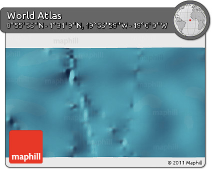 Satellite 3D Map of the Area around 1° 13' 33" N, 19° 28' 30" W