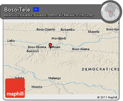 Shaded Relief Panoramic Map of Boso-Tele