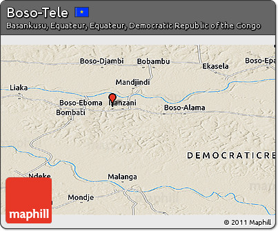 Shaded Relief Panoramic Map of Boso-Tele