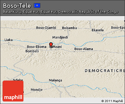 Shaded Relief Panoramic Map of Boso-Tele