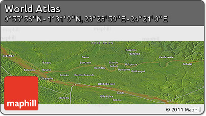 Satellite Panoramic Map of the Area around 1° 13' 33" N, 23° 52' 30" E